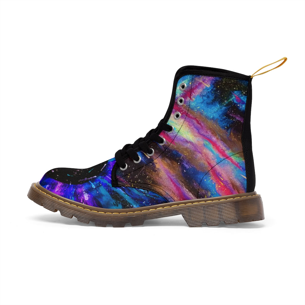 Explosive Nebula/Black Hole/Galactic Storm Mens Canvas Boots