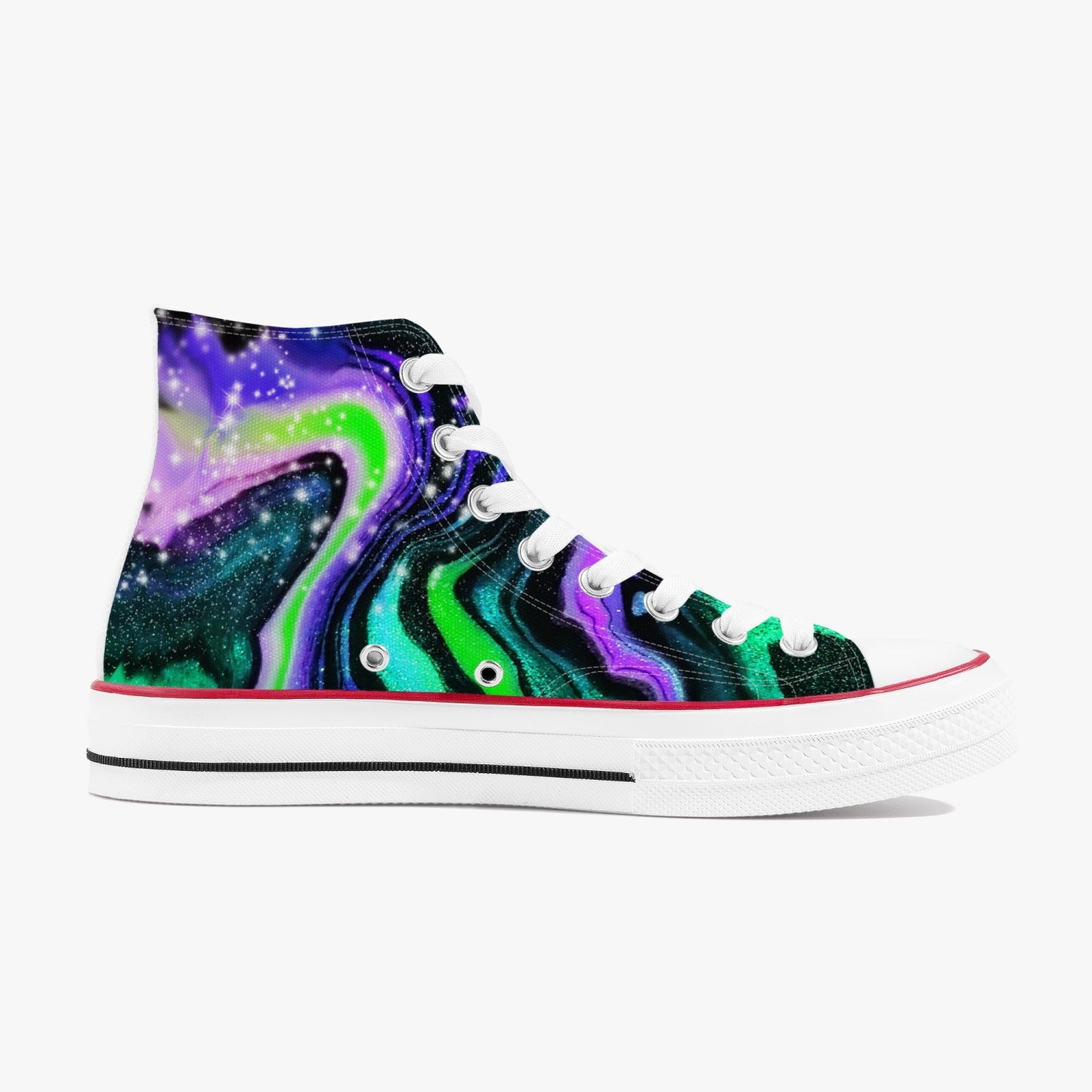 Galactic Beauty High-Top Canvas Shoes - White