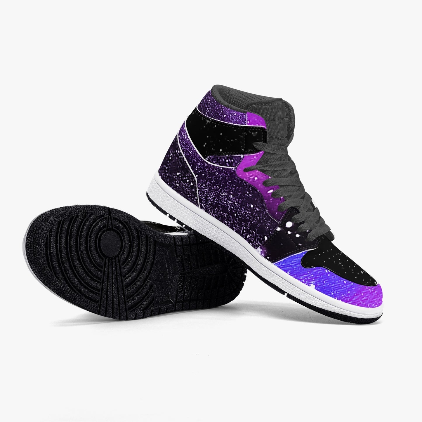 Moonshine and Magic Purple High-Top Leather Sneakers