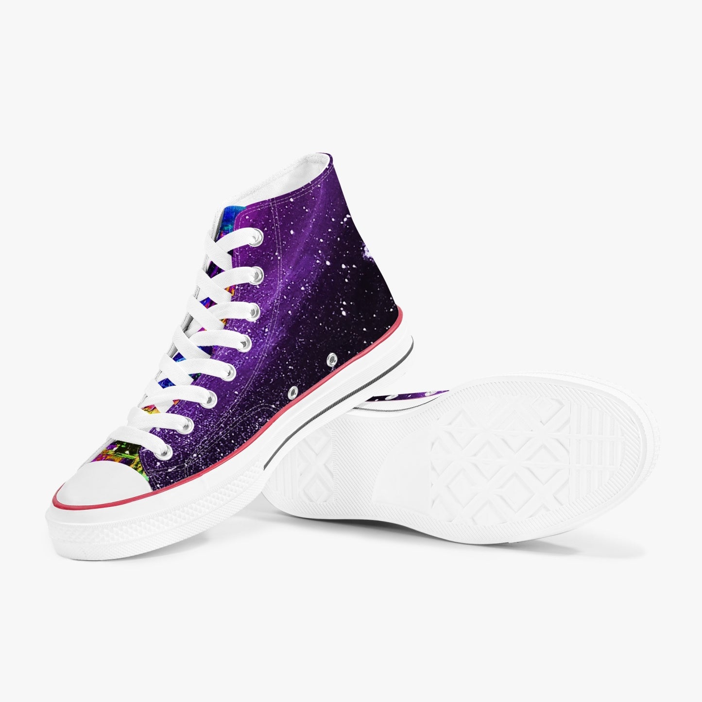 Moonshine and Magic / Different DImensions High-Top Canvas Shoes - White