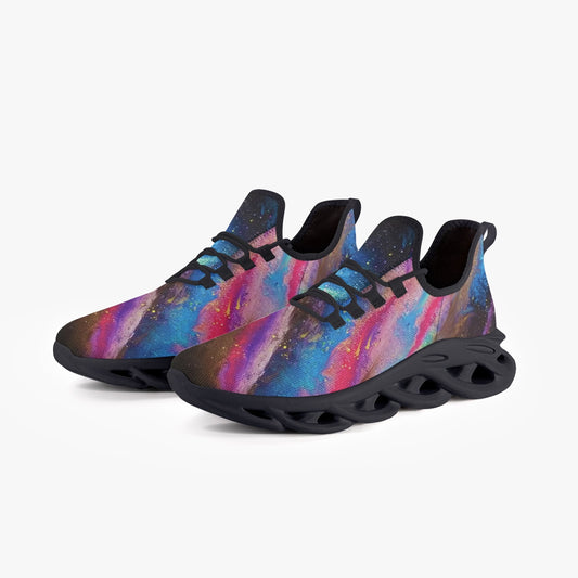 Explosive Nebula Bounce Mesh Knit Sneakers - Black