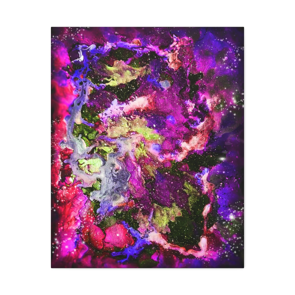 Galaxy: Magenta Satin Canvas, Stretched