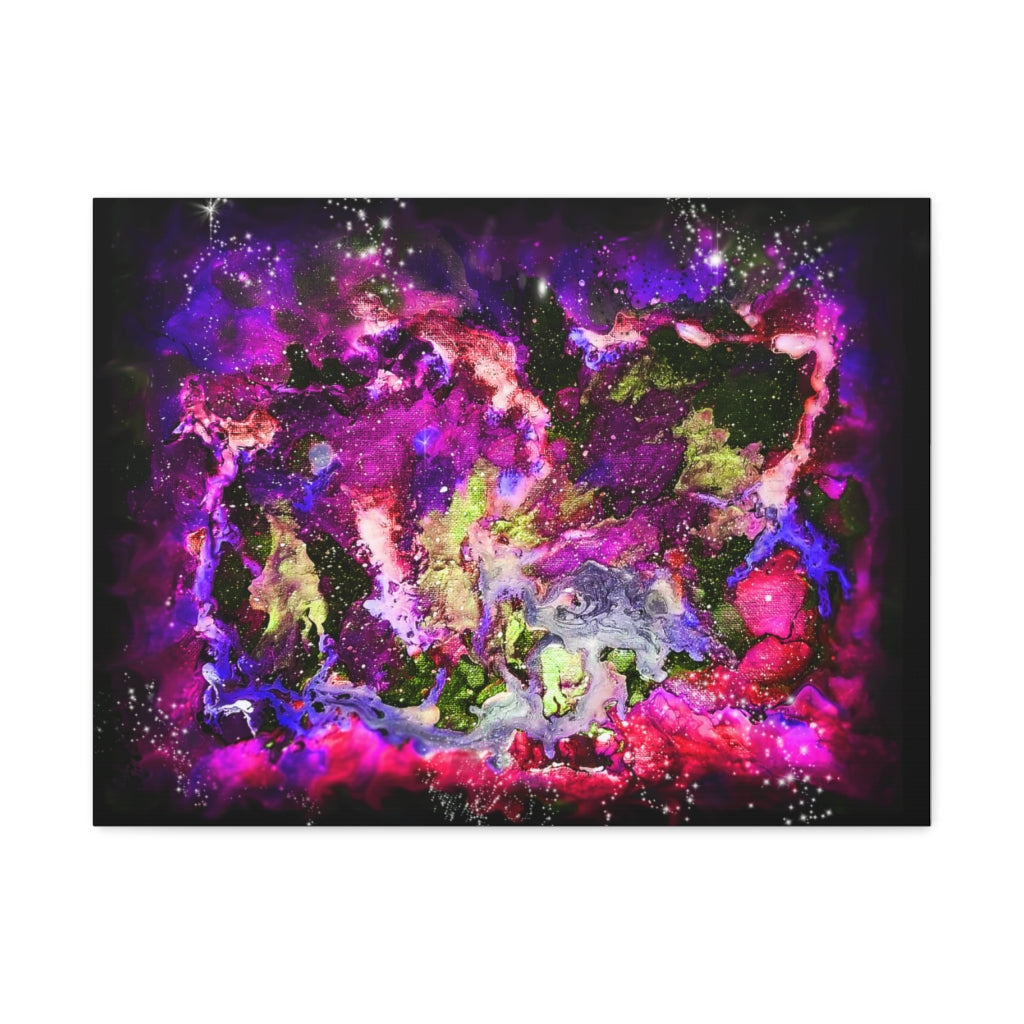 Galaxy: Magenta Satin Canvas, Stretched