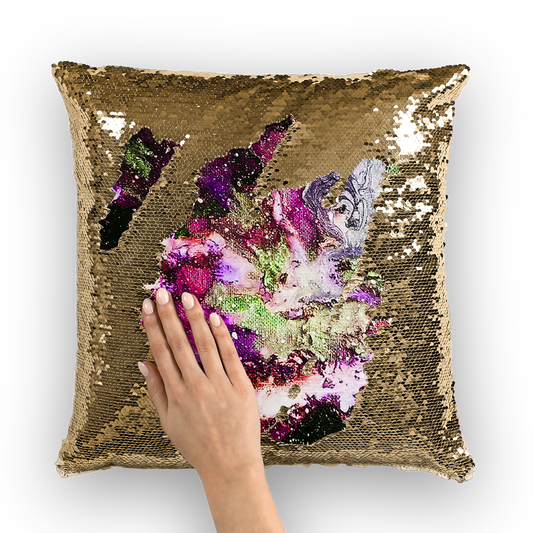 Galaxy: Magenta Sequin Cushion Cover