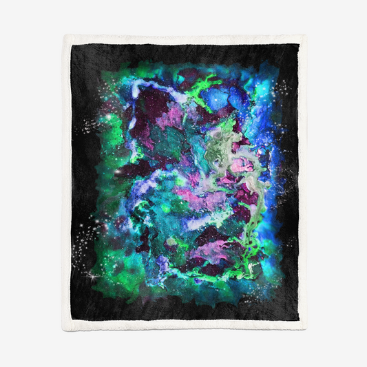 Galaxy: Blue/Green Double-Sided Super Soft Plush Blanket