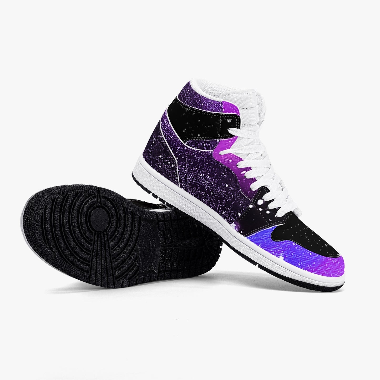 Moonshine and Magic Purple High-Top Leather Sneakers