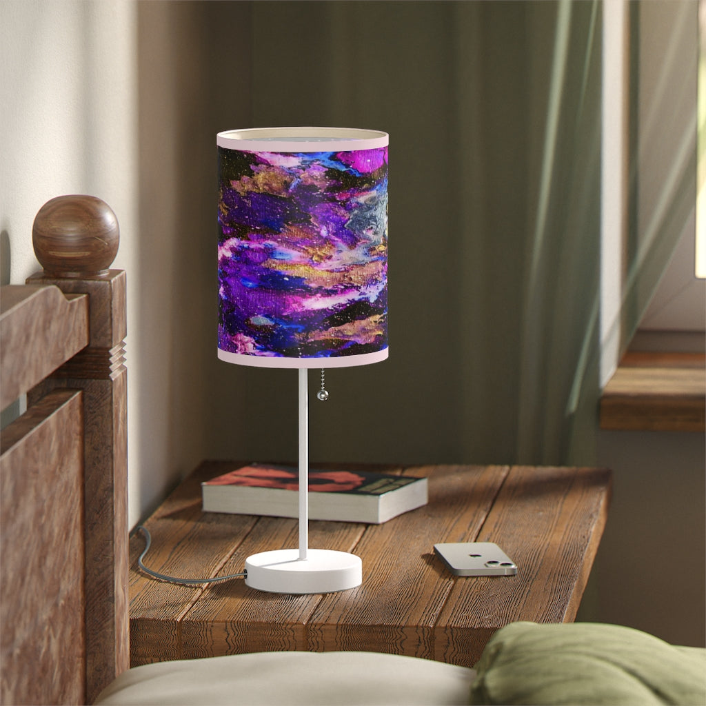 Purple Galaxy Lamp on a Stand