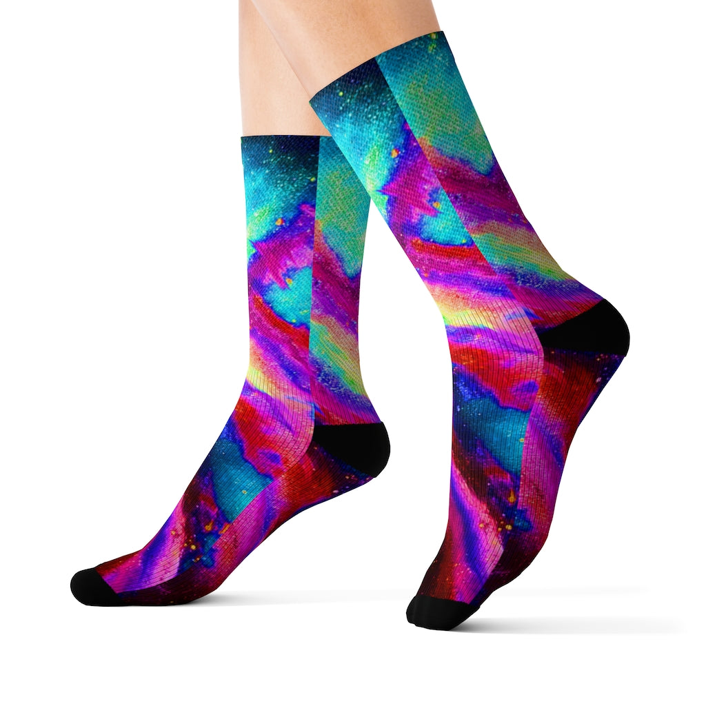 Explosive Nebula Teal Socks