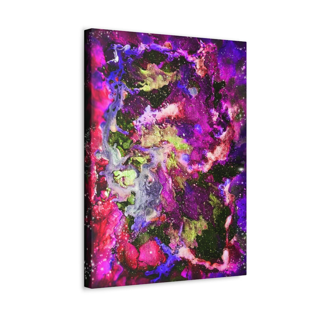 Galaxy: Magenta Satin Canvas, Stretched