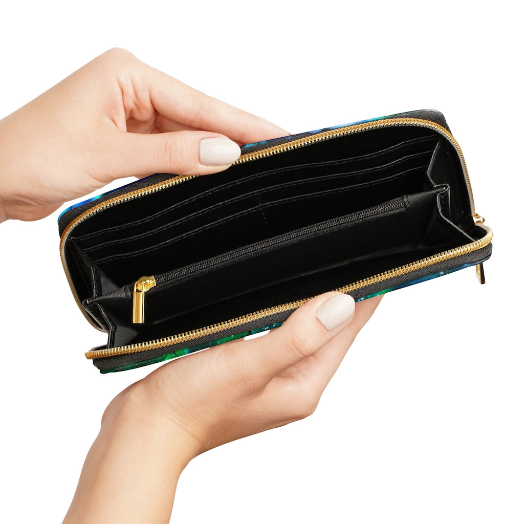 Galaxy: Turquoise Zipper Wallet