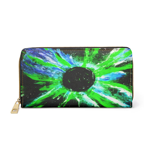 Galactic Clouds/Black Hole Zipper Wallet