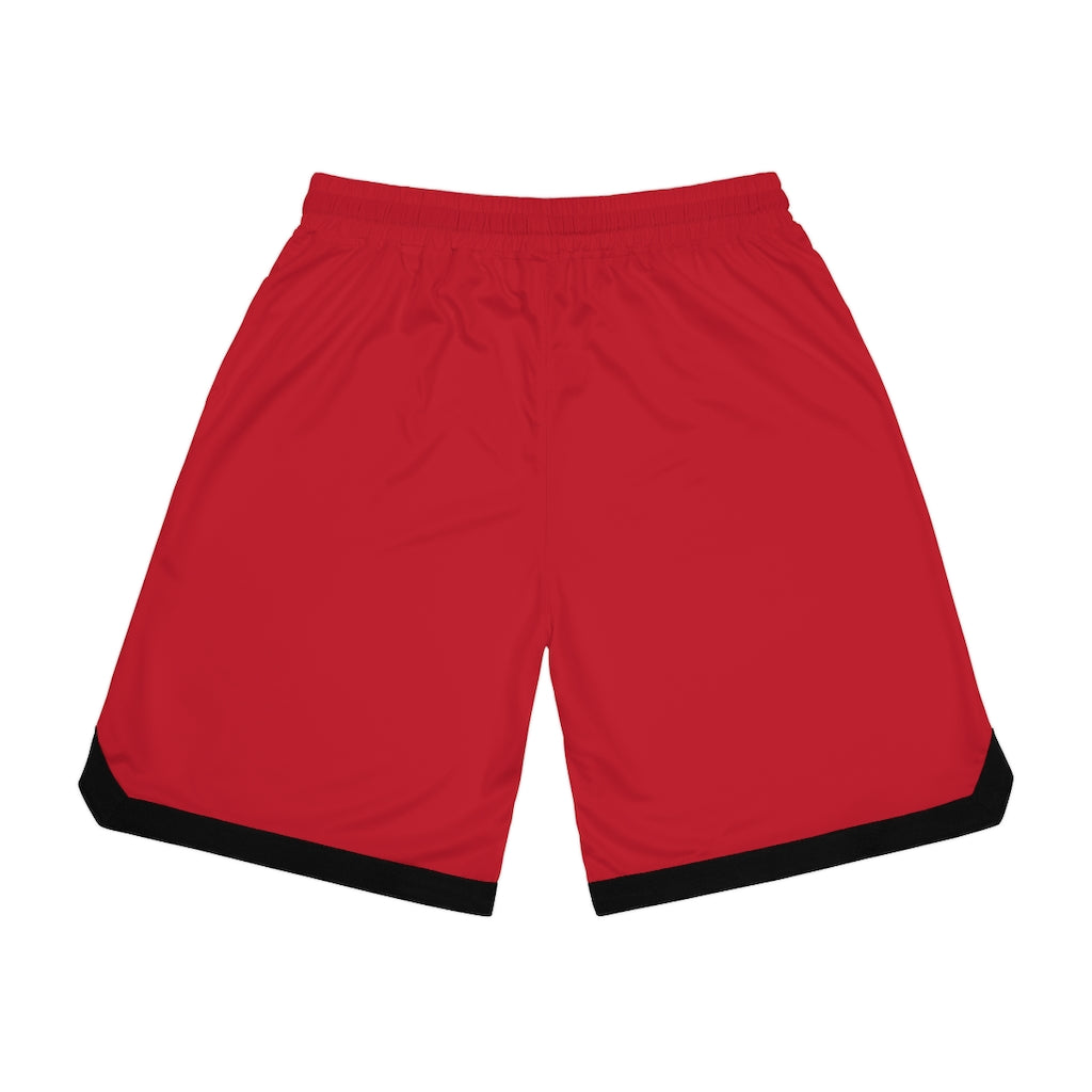 Music is Life 1 Basketball Rib Shorts - Red