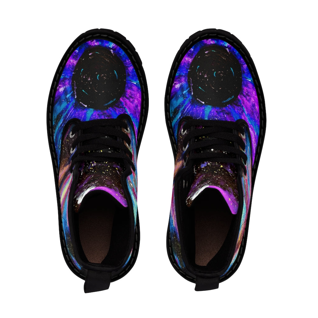 Explosive Nebula/Black Hole/Galactic Storm Mens Canvas Boots