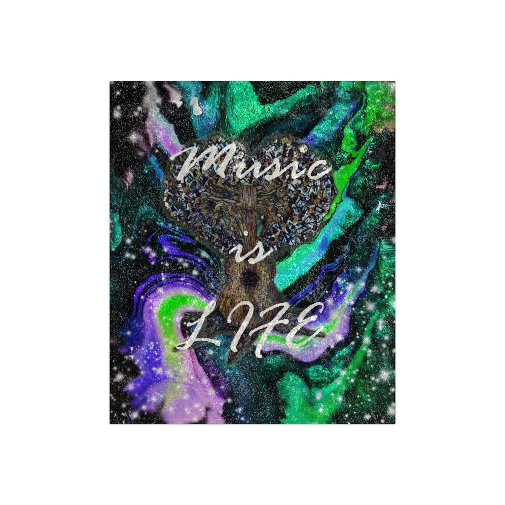 Music is Life 7/ Galactic Beauty Crushed Velvet Blanket