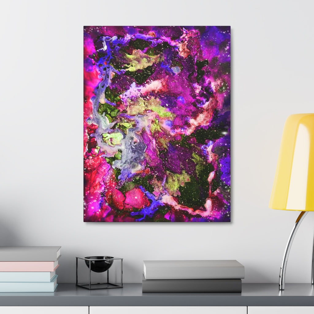 Galaxy: Magenta Satin Canvas, Stretched