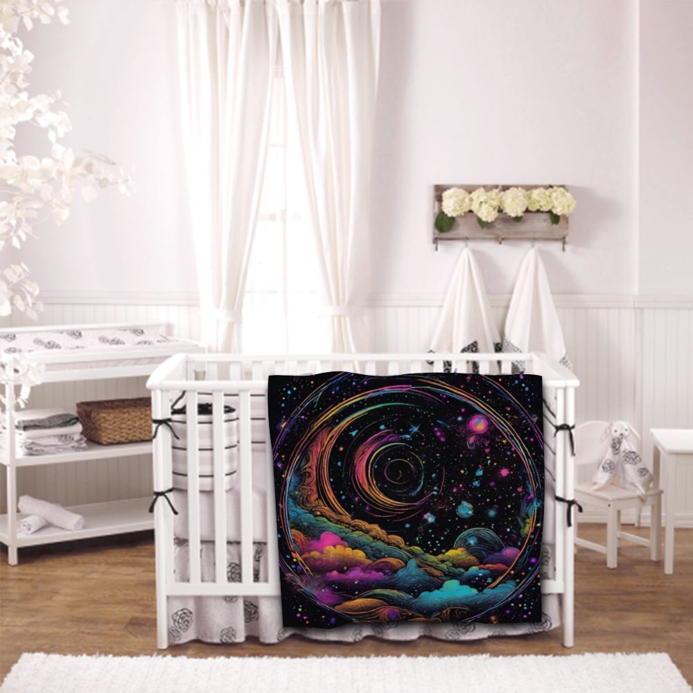 Psychedelic Space super soft baby blanket