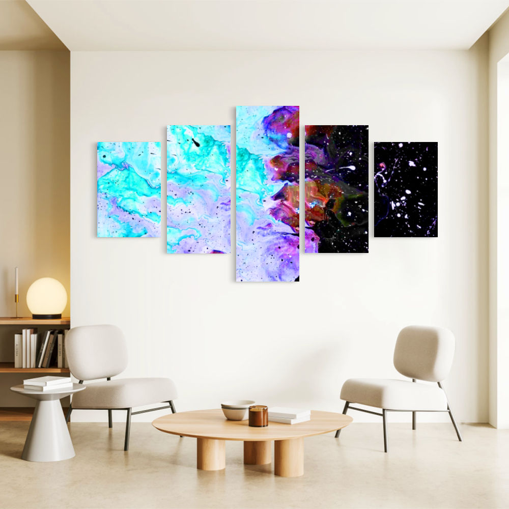 Galactic Fire 6 Panel Painting