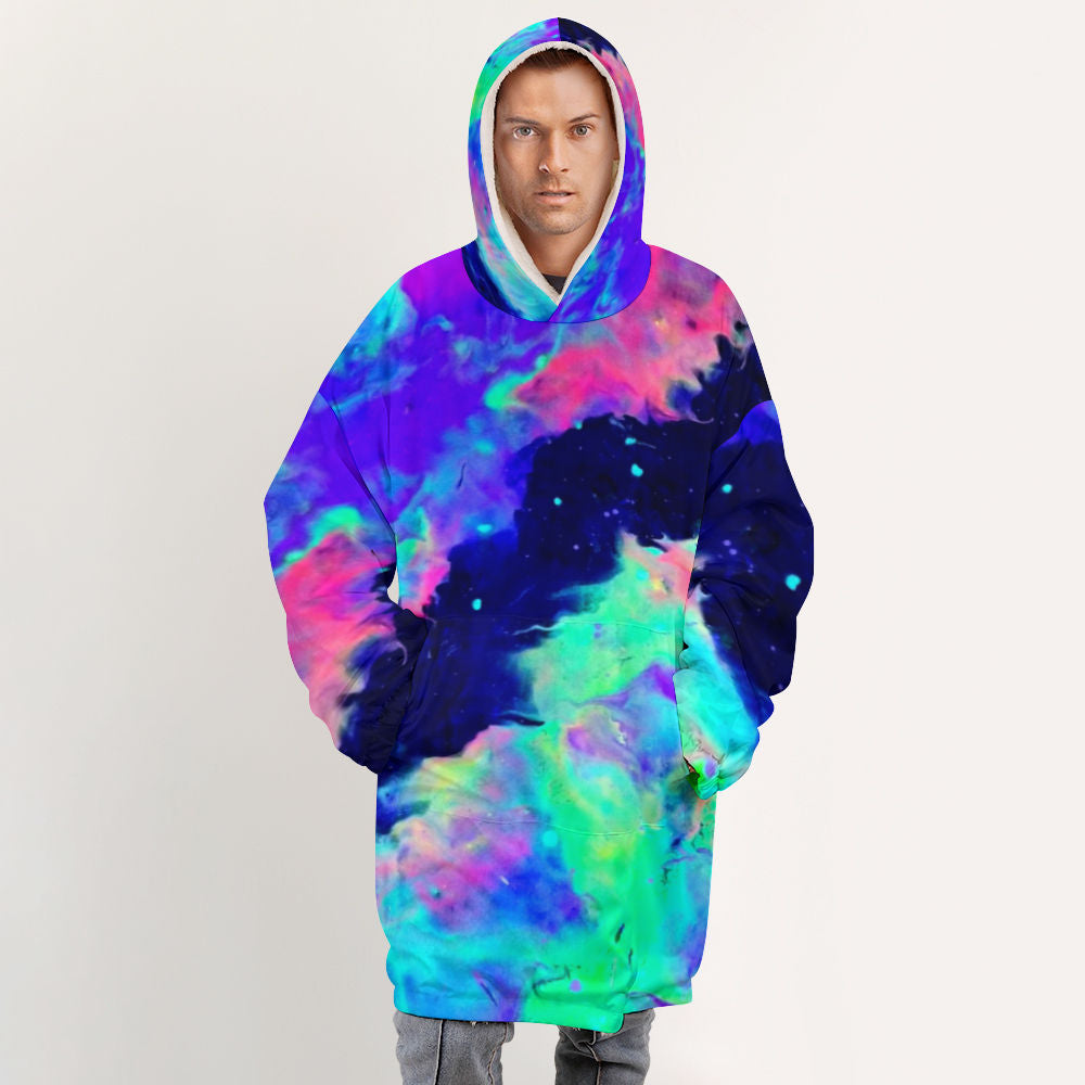 Galactic Rainbow Adult Hooded Blanket Shirt