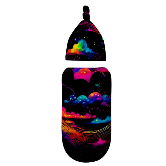 Psychedelic Space Newborn Swaddle Bag/Beanie Hat