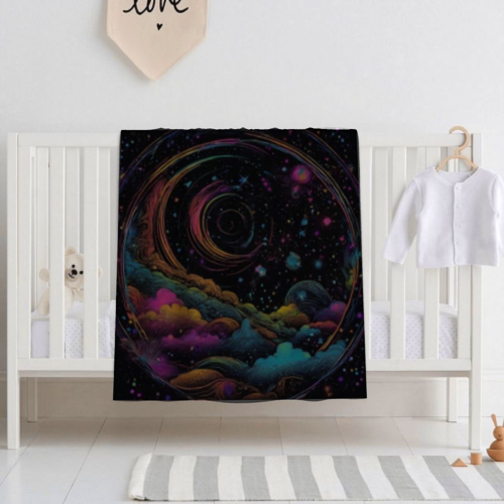 Psychedelic Space super soft baby blanket