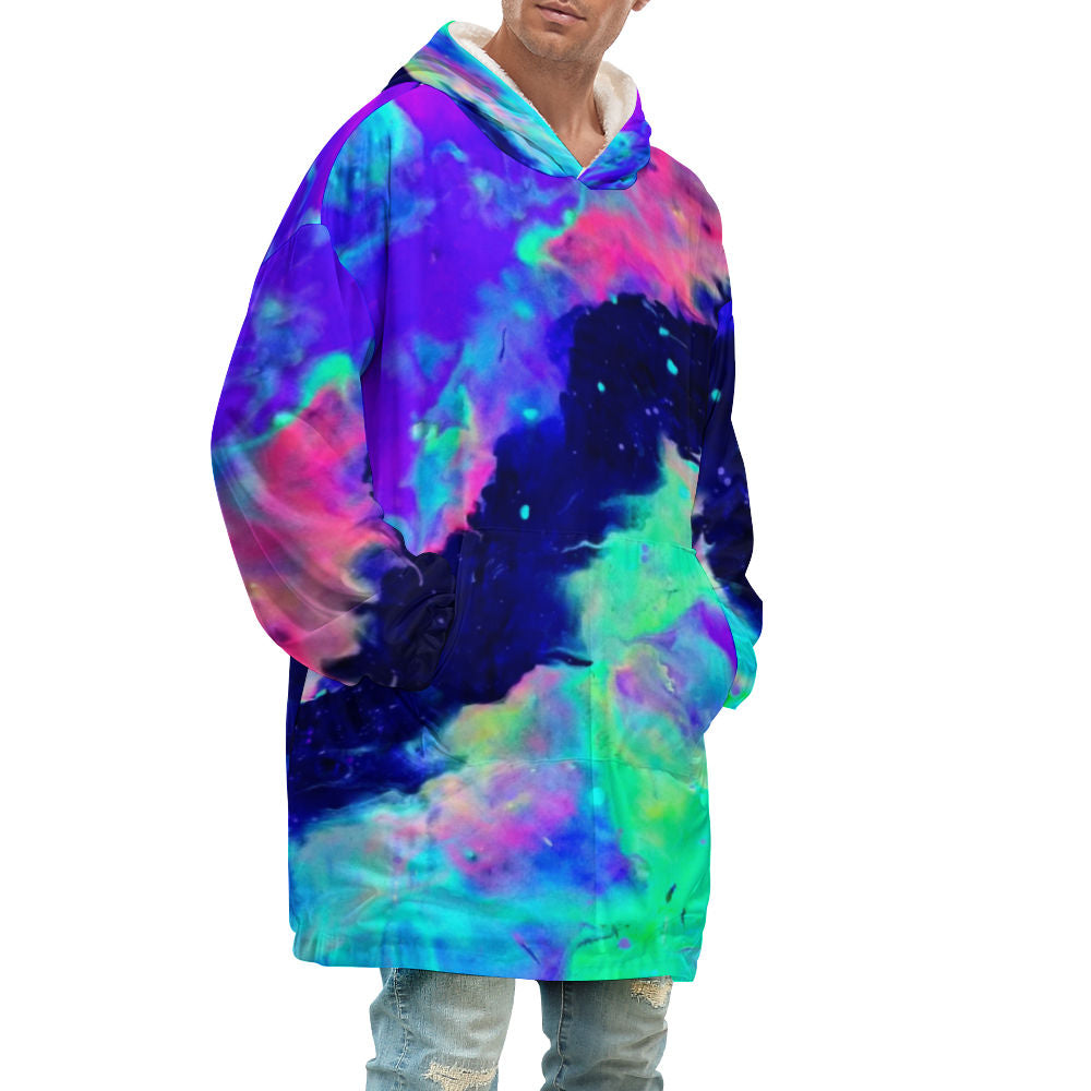 Galactic Rainbow Adult Hooded Blanket Shirt