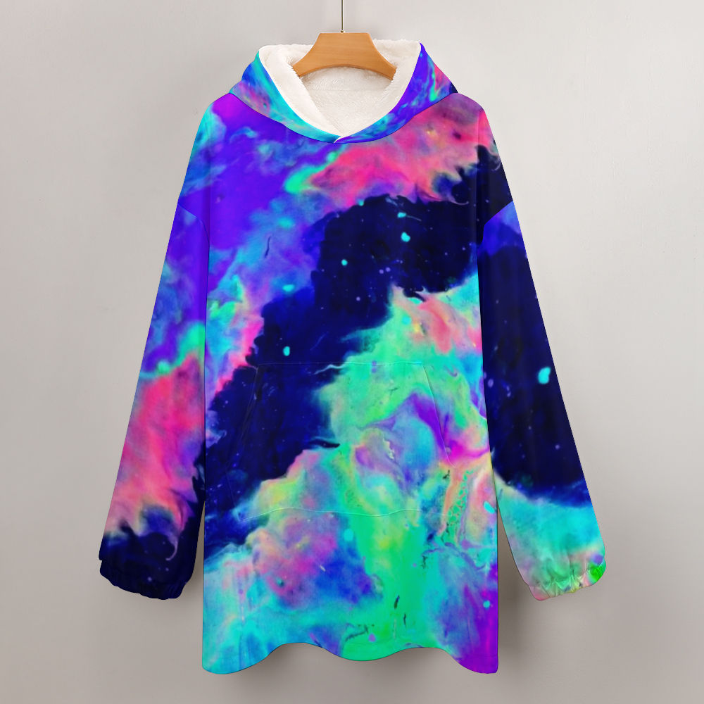 Galactic Rainbow Adult Hooded Blanket Shirt