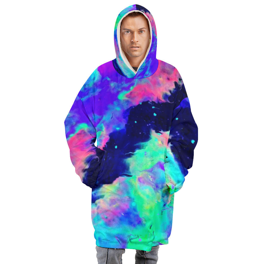 Galactic Rainbow Adult Hooded Blanket Shirt